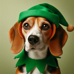 Dogs dressed like Christmas　クリスマスらしい格好をした犬