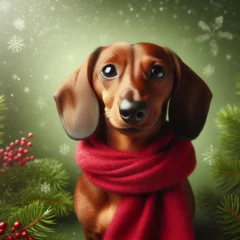 Outdoor-Kissen Dogs dressed like Christmas　クリスマスの格好をした犬 © Churin Art Works