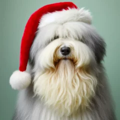 Zelfklevend Fotobehang Dogs dressed like Christmas　クリスマスの格好をした犬 © Churin Art Works