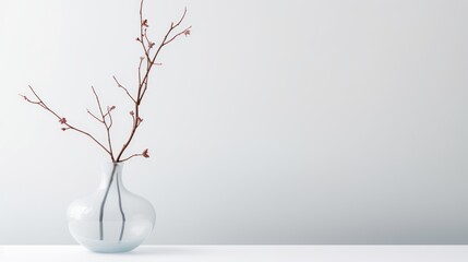 Clean and Fresh: The transparent vase with graceful tree branches creates a fresh and cozy atmosphere.
