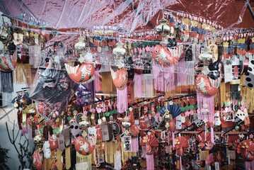 Lucky charm treasures sold at Ebisu Kou stalls.