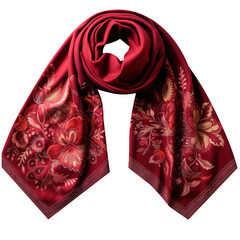 Beautiful Embroidered Pashmina Scarf Isolated On transparent Background 