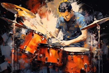 A Drummer's Passion A fictional character created by Generated AI. 