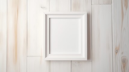 top view white mockup frame