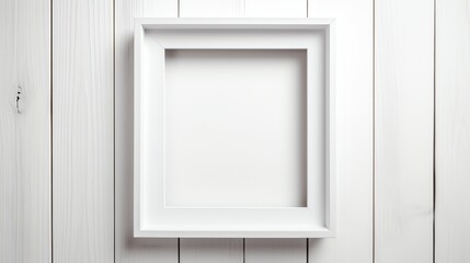 top view white mockup frame