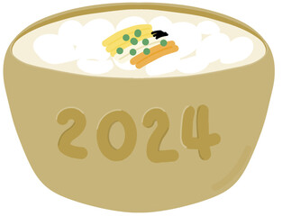 새해 설날음식 떡국 일러스트