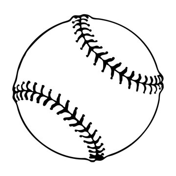 baseball ball line vector illustration