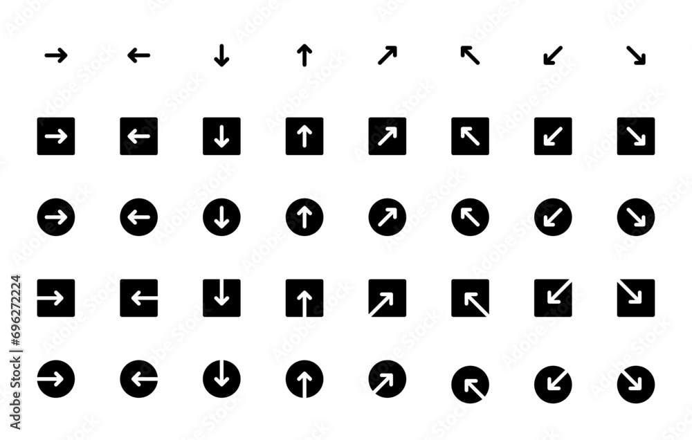 Aufkleber arrows icon set. arrow icon. arrow vector collection. arrow. cursor. modern simple arrows. vector il
