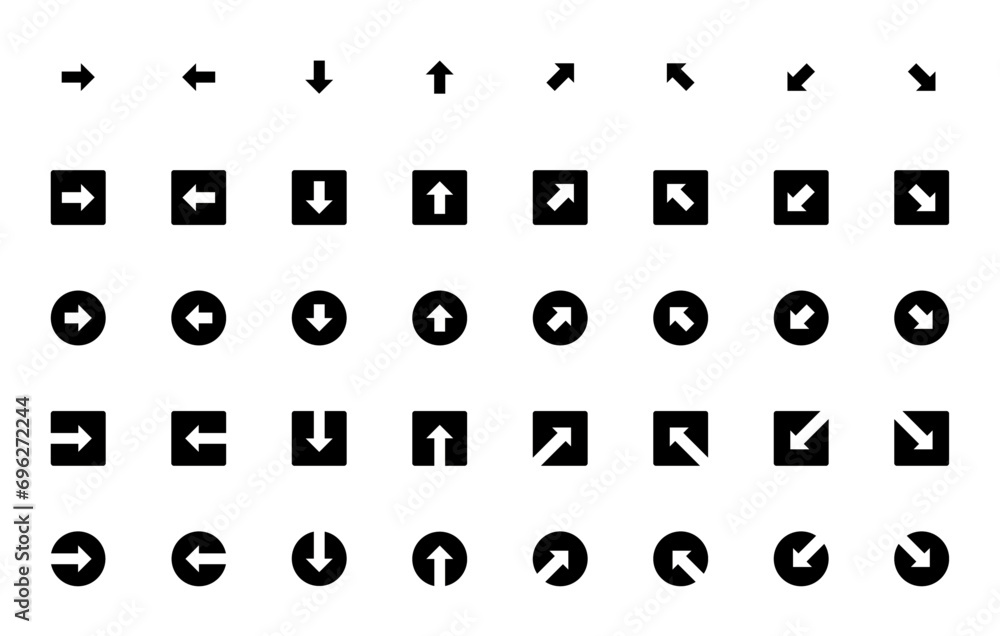 Aufkleber arrows icon set. arrow icon. arrow vector collection. arrow. cursor. modern simple arrows. vector il