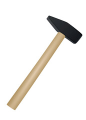 Curved hammer tool, vector illustration