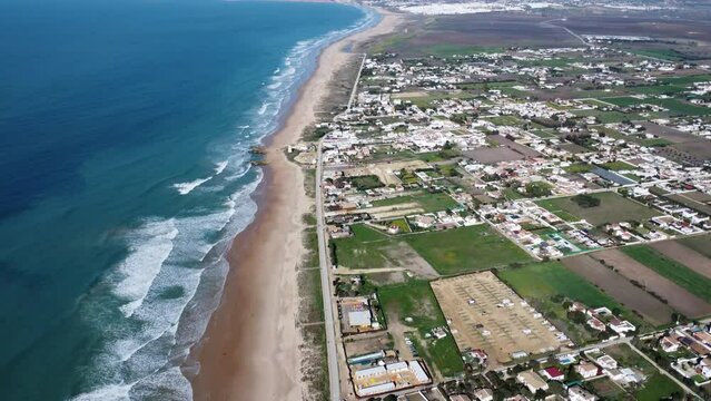awesome town of el palmar in southern spain, good waves for surfing