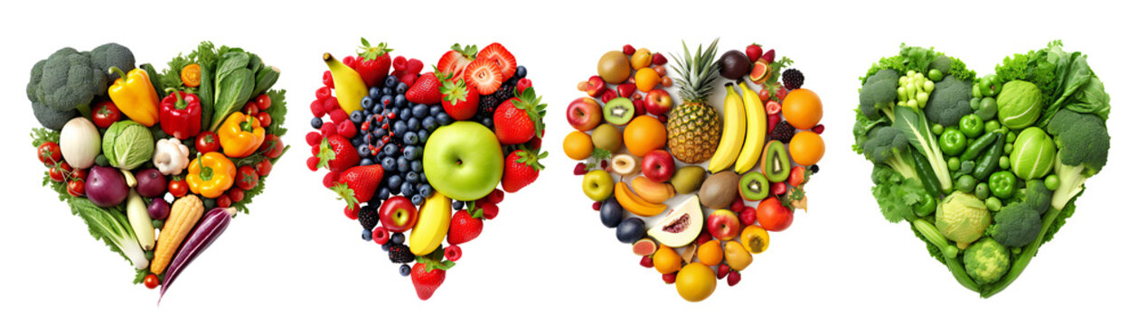 Diet detox super food & immune boosting food collection in heart shaped set