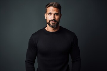 Fototapeta premium Stock Photo of a Man with a Beard and Mustache A fictional character created by Generated AI. 