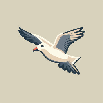 Seagull in cartoon, doodle style. Isolated 2d vector illustration in logo, icon, sketch style, Eps 10. AI Generative