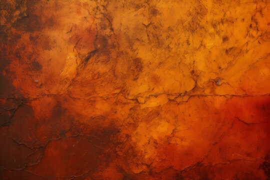 Orange and red colored background burned charred, abstract. Watercolor, banner Stone, paper textures.
