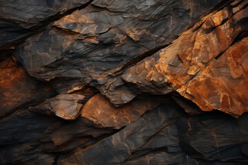 Background rock or bark deep textures, dark brown and gold banner. Golden tones of nature.