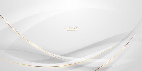 white abstract background With luxurious golden lines vector illustration