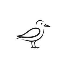 Seagull in cartoon, doodle style. Isolated 2d vector illustration in logo, icon, sketch style, Eps 10, black and white. AI Generative