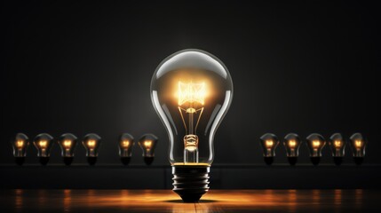 light bulb on a black background - Powered by Adobe