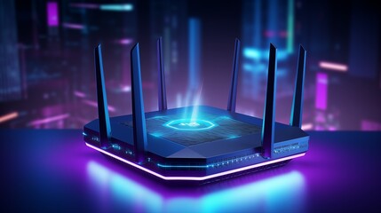 A Close-Up of a Router on a Table - obrazy, fototapety, plakaty