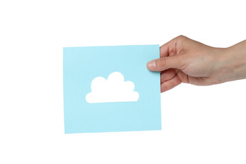 PNG,A cloud is cut out of paper, isolated on white background