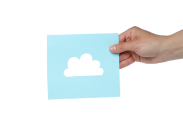 PNG,A cloud is cut out of paper, isolated on white background