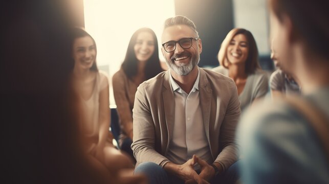 A Group Of People Engaged In Conversation