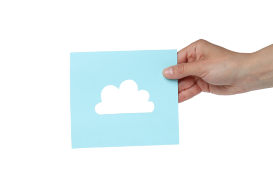 PNG,A cloud is cut out of paper, isolated on white background