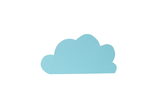 PNG,A cloud is cut out of paper, isolated on white background