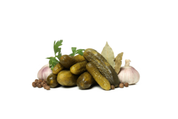 PNG, canned cucumbers, isolated on white background.