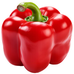 Red sweet bell pepper isolated on transparent