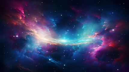 Fototapeta premium Galactic Dreamscape: A Symphony of Stardust and Iridescent Colors