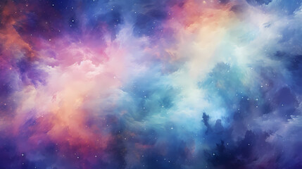 Obraz na płótnie Canvas Galactic Dreamscape: A Symphony of Stardust and Iridescent Colors