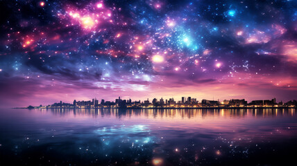 Night sky with stars and nebula. Elements of this image furnished