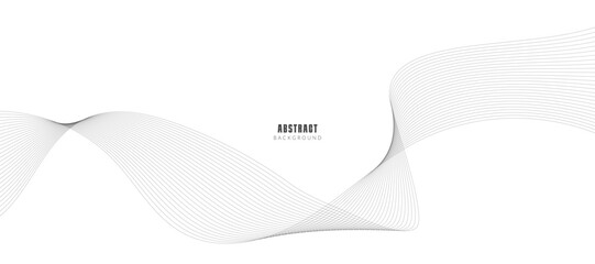 Abstract wave element for design. Digital frequency track equalizer. Stylized line art background. Vector illustration. Wave with lines created using the blend tool. Curved wavy line, smooth stripe.