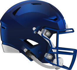 Dark Blue American Football helmet. Side view