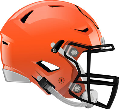 Orange modern realistic helmet for American Football