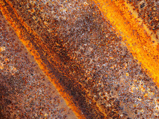 Image of dirty rust on an old galvanized sheet.