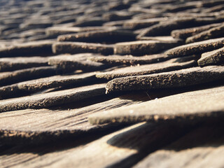 Picture of an old wooden roof.