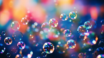 Obraz na płótnie Canvas Soap Bubbles Floating in the Air