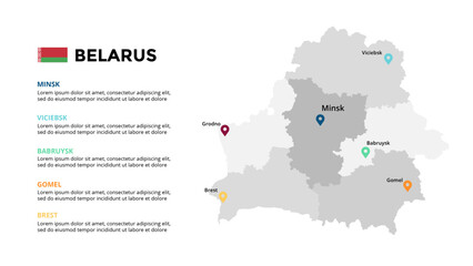 Belarus Infographic maps for countries elements design for presentation, can be used for presentation, workflow layout, diagram, annual report, web design.