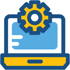 Laptop Settings Colored Vector Icon