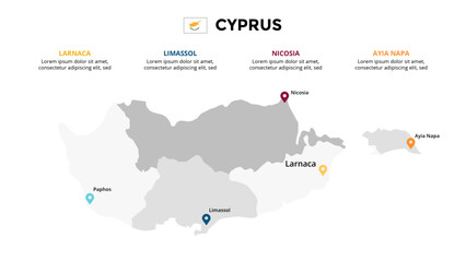 Cyprus Infographic maps for countries elements design for presentation, can be used for presentation, workflow layout, diagram, annual report, web design.