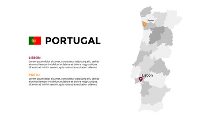 Obraz premium Portugal Infographic maps for countries elements design for presentation, can be used for presentation, workflow layout, diagram, annual report, web design.