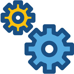 Cogs Colored Vector Icon