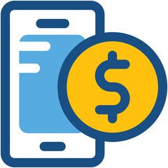 Mobile Banking Colored Vector Icon