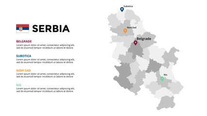 Serbia Infographic maps for countries elements design for presentation, can be used for presentation, workflow layout, diagram, annual report, web design.