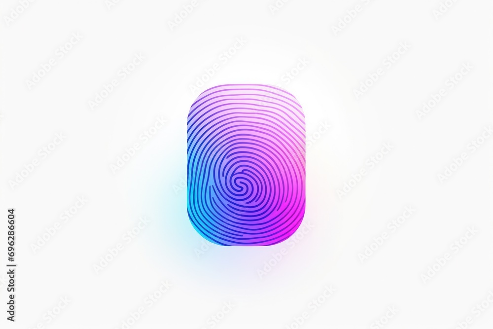 Poster Sleek biometric authentication concept with fingerprint pattern, tech-savvy visual icon.