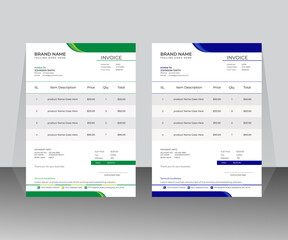 Creative and modern invoice template design