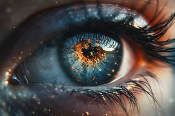 Foto auf Acrylglas Close up pupil of the eye, universe in the eye macro © Svetlana